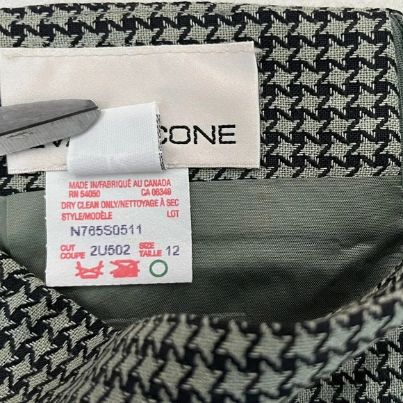 Evan Picone/Vintage 1980’s/Houndstooth/ Black&sage green/Pencil skirt/Size US 12 - Picture 10 of 16